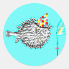 Fish Theme verjaardagsfeestje Ronde Sticker