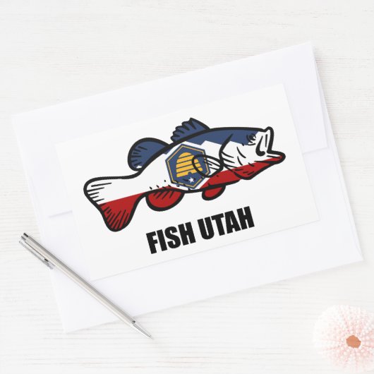 Fish Utah Rechthoekige Sticker (Envelop)