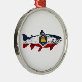 Fish Utah Trout Metalen Ornament (Rechts)