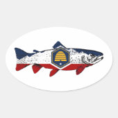 Fish Utah Trout Ovale Sticker (Voorkant)