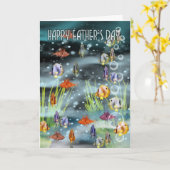 Fish Vaderdag Kaart - Fish Kaart voor Vaderdag (Gele Bloem)