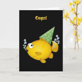 FISH verjaardag oeps! Kaart (Gele Bloem)