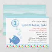 Fish Verjaardagsuitnodigingen (jongens) met bubbel Kaart (Voorkant / Achterkant)