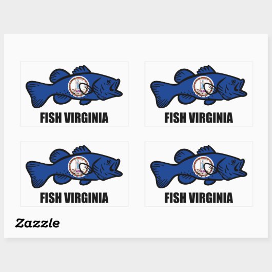 Fish Virginia Rechthoekige Sticker (Vel)
