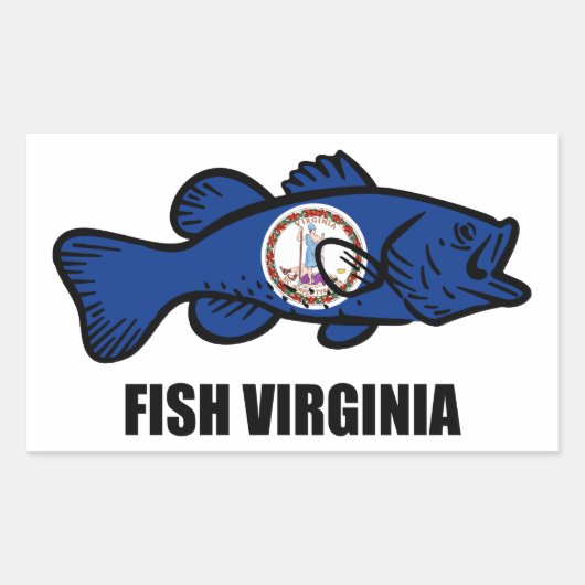 Fish Virginia Rechthoekige Sticker (Voorkant)