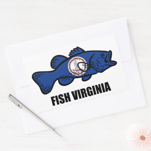 Fish Virginia Rechthoekige Sticker (Envelop)