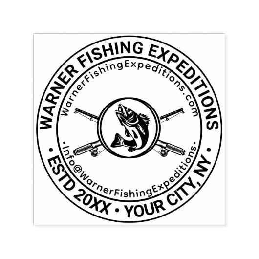 Fish, Vissen rod Bedrijfsnaam Locatie URL E-mail Zelfinktende Stempel (Design)