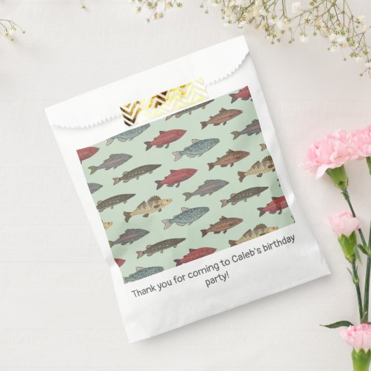 Fish Vist groen verjaardagsfeestje Bedankzakje (Gezegeld)