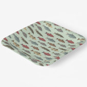 Fish Vist groen verjaardagsfeestje Papieren Bordje (Gebogen)