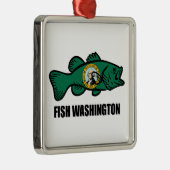 Fish Washington State Metalen Ornament (Rechts)