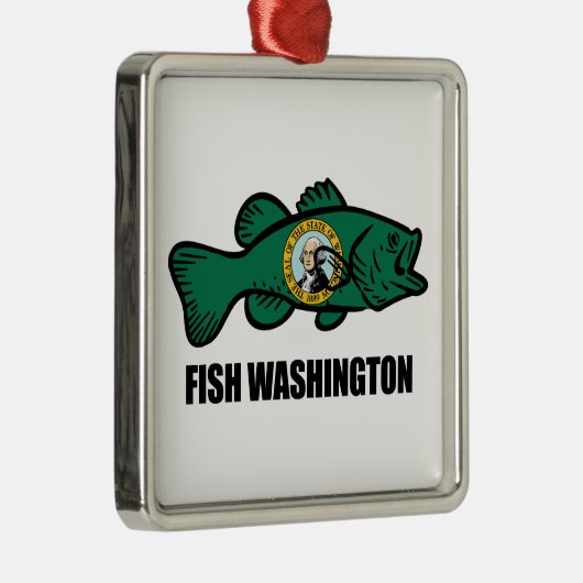 Fish Washington State Metalen Ornament (Rechts)