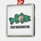 Fish Washington State Metalen Ornament (Links)