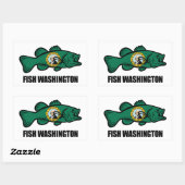 Fish Washington State Rechthoekige Sticker (Vel)