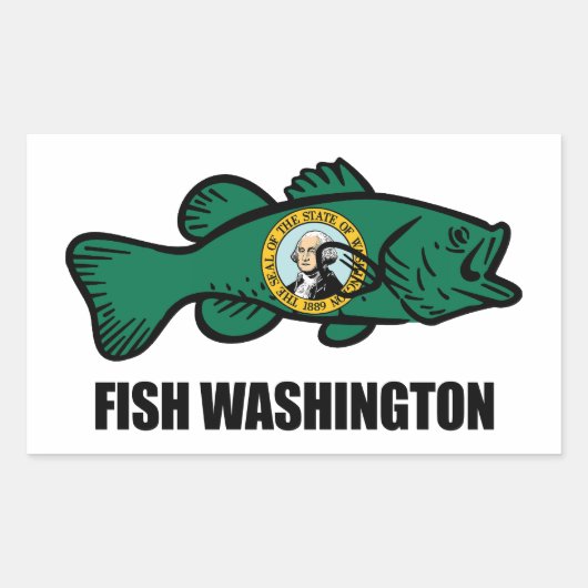 Fish Washington State Rechthoekige Sticker (Voorkant)