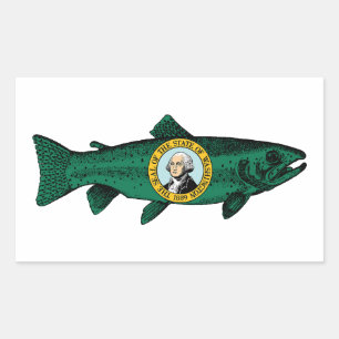 Fish Washington State Trout Rechthoekige Sticker