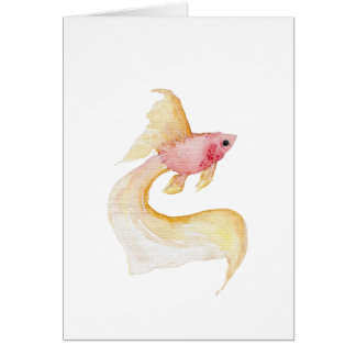 Fish Waterverf Print Wenskaart