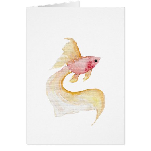 Fish Waterverf Print Wenskaart (Voorkant)