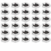 Fish Wedding Place Card Food Meal Menu Choice Sticker (Voorkant)