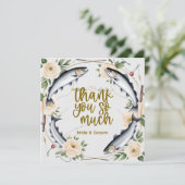 Fish Wedding thema voor liefhebbers van vissen Bedankkaart (Staand voorkant)