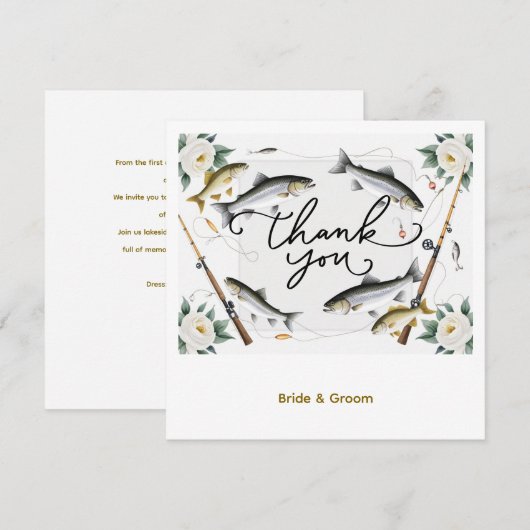 Fish Wedding thema voor liefhebbers van vissen Bedankkaart (Voorkant / Achterkant)