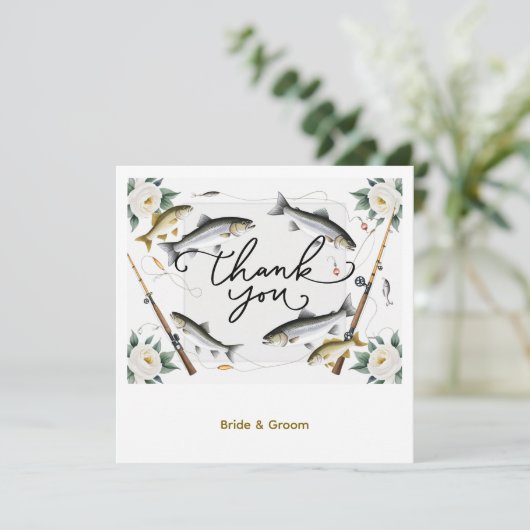 Fish Wedding thema voor liefhebbers van vissen Bedankkaart (Staand voorkant)