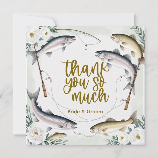 Fish Wedding thema voor liefhebbers van vissen Bedankkaart (Voorkant)