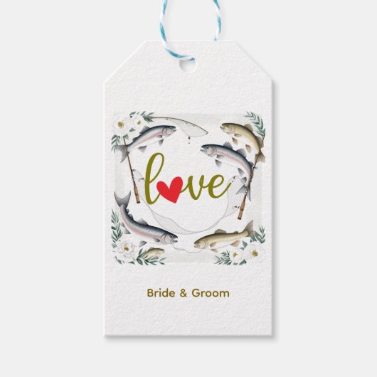 Fish Wedding thema voor liefhebbers van vissen Cadeaulabel (Voorkant)