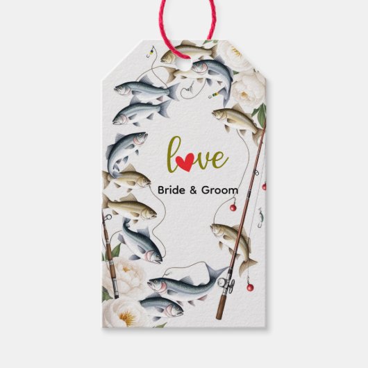 Fish Wedding thema voor liefhebbers van vissen Cadeaulabel (Voorkant)