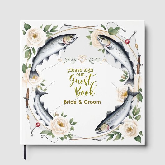 Fish Wedding thema voor liefhebbers van vissen Gastenboek (Voorkant)