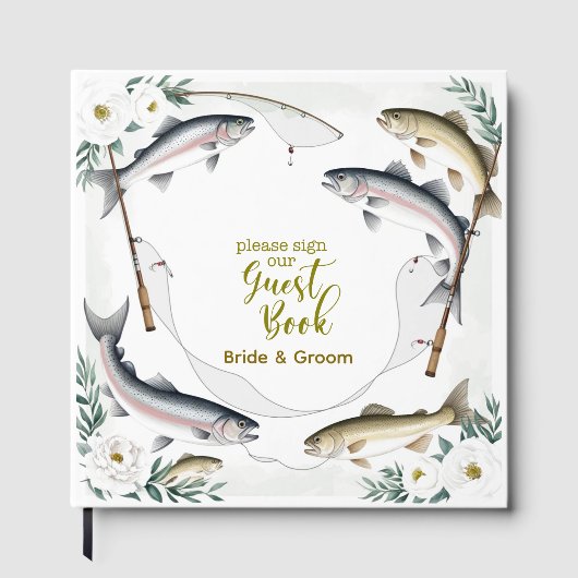 Fish Wedding thema voor liefhebbers van vissen Gastenboek (Voorkant)