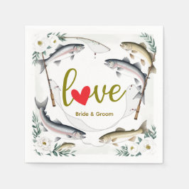 Fish Wedding thema voor liefhebbers van vissen Servet