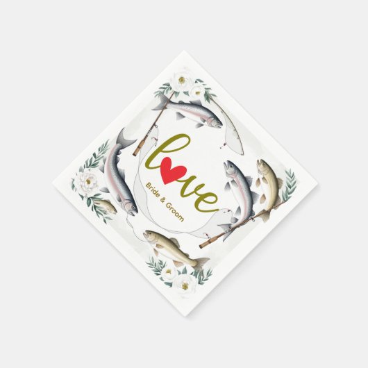 Fish Wedding thema voor liefhebbers van vissen Servet (Hoek)