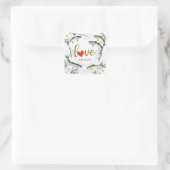 Fish Wedding thema voor liefhebbers van vissen Vierkante Sticker (Tas)