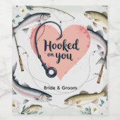 Fish Wedding thema voor liefhebbers van vissen Wijn Etiket (Enkel label)