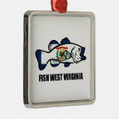Fish West Virginia Metalen Ornament (Rechts)