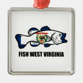 Fish West Virginia Metalen Ornament (Voorkant)
