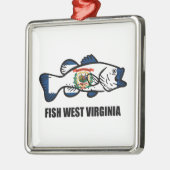 Fish West Virginia Metalen Ornament (Links)
