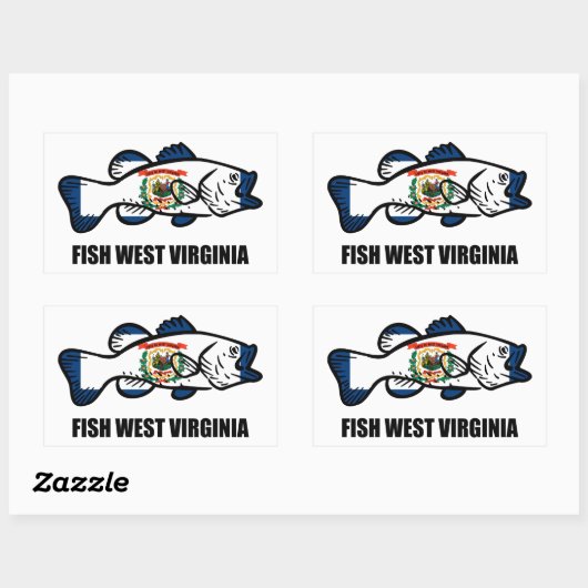 Fish West Virginia Rechthoekige Sticker (Vel)