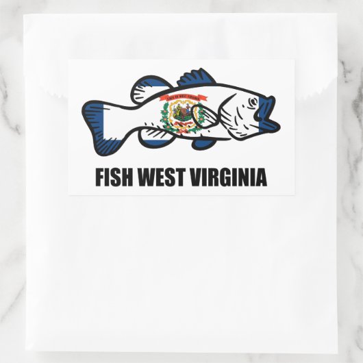 Fish West Virginia Rechthoekige Sticker (Tas)