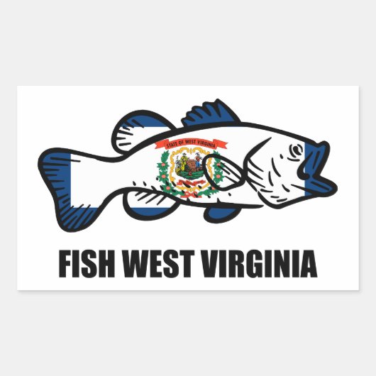 Fish West Virginia Rechthoekige Sticker (Voorkant)