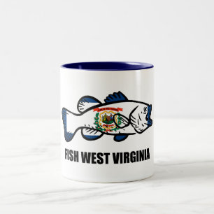 Fish West Virginia Tweekleurige Koffiemok