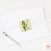 Fish Whisperer Vist Vierkante Sticker (Envelop)