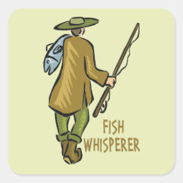 Fish Whisperer Vist Vierkante Sticker