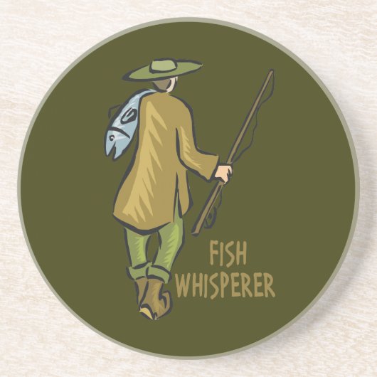 Fish Whisperer Vist Zandsteen Onderzetter (Voorkant)