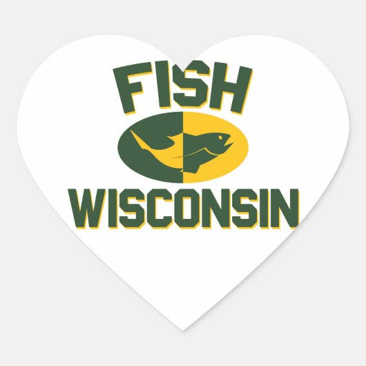 Fish Wisconsin Hart Sticker (Voorkant)