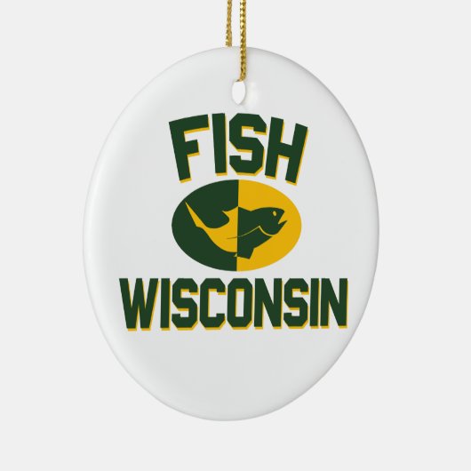 Fish Wisconsin Keramisch Ornament (Rechts)