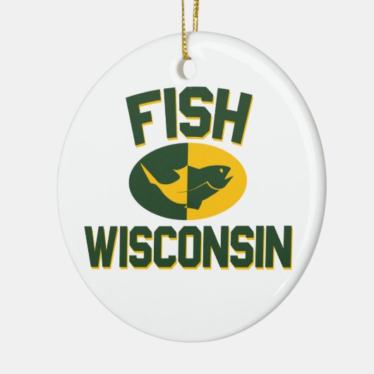 Fish Wisconsin Keramisch Ornament (Links)