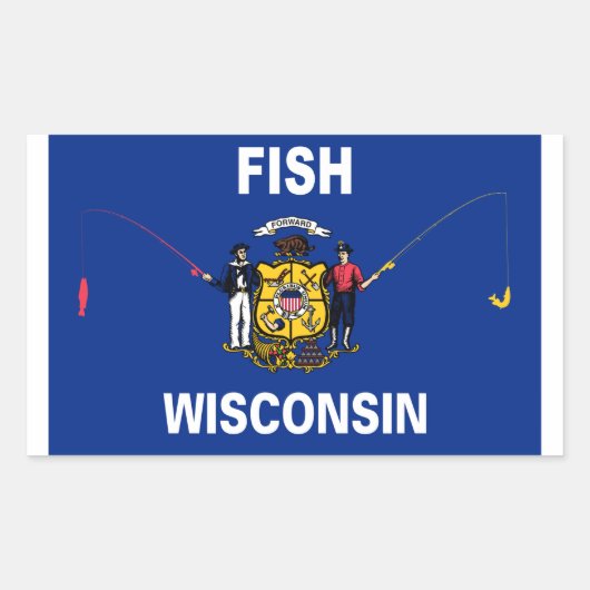 Fish Wisconsin Rechthoekige Sticker (Voorkant)
