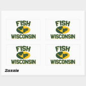 Fish Wisconsin Rechthoekige Sticker (Vel)