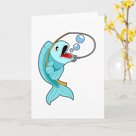 Fish with Fishing rod Kaart (Gele Bloem)